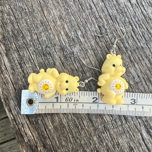 Rose Pink earrings Care Bears Inspired earrings bear rainbow care bear Hot Pink - Picture 10 of 14